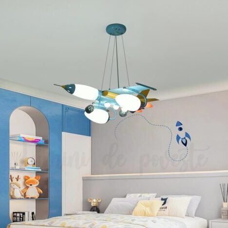 Candelabru LED Airplane, LED inclus, 5 surse de iluminare